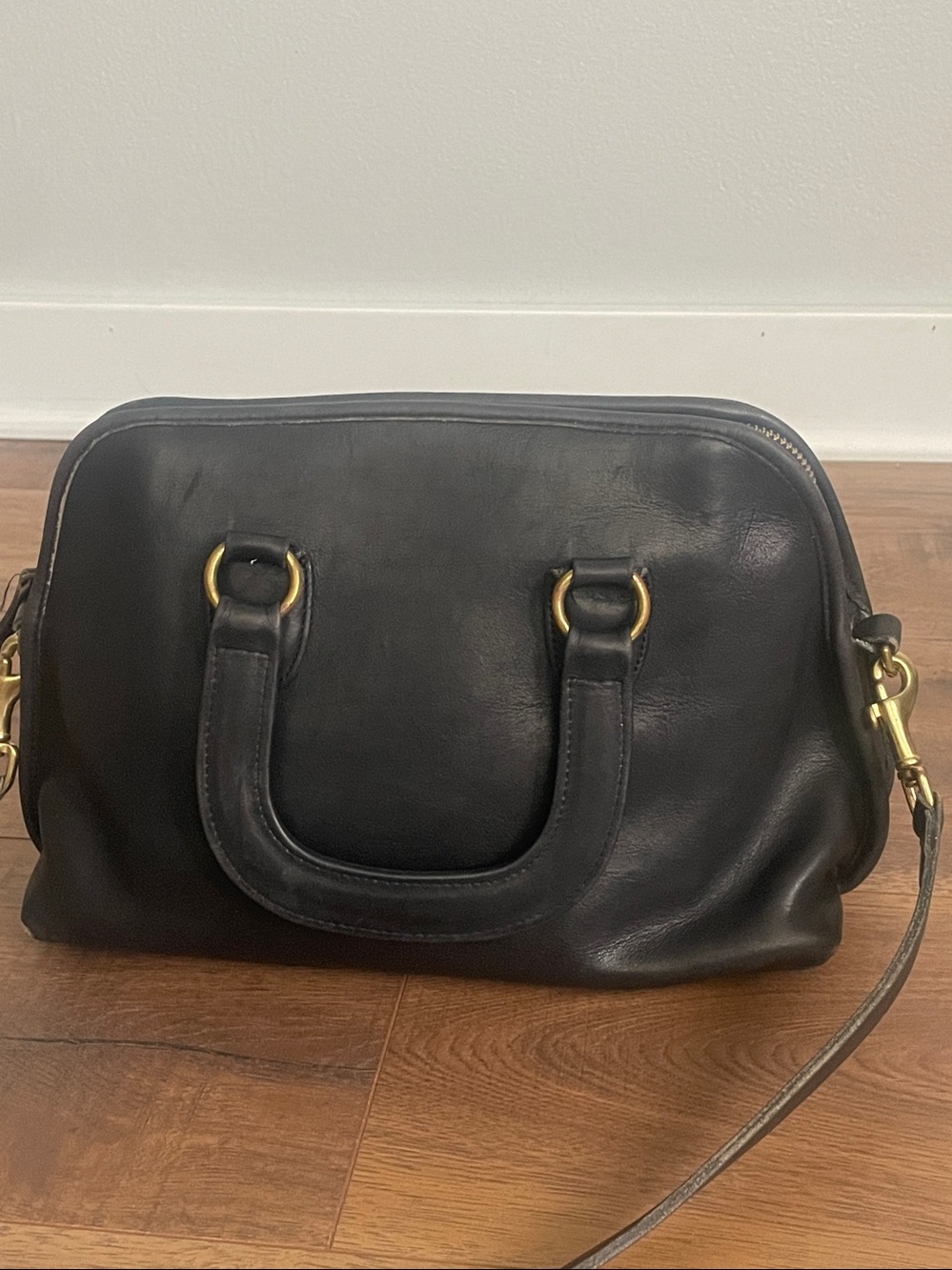 Vintage Baxter Coach Black Leather Y2K Handbag Satchel